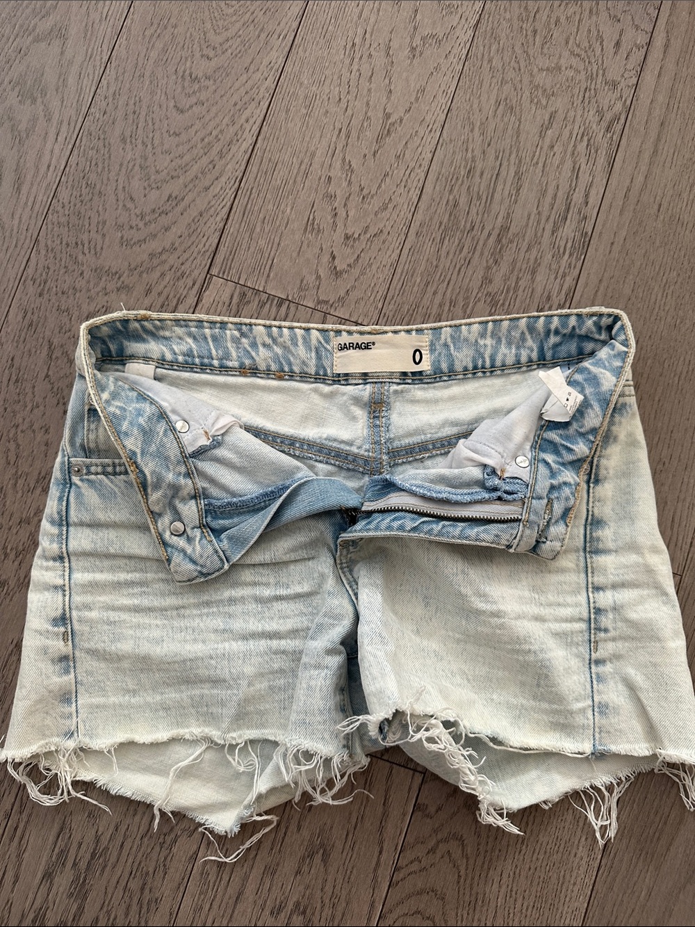 Garage Light Blue Distressed Denim Cutoff Shorts
